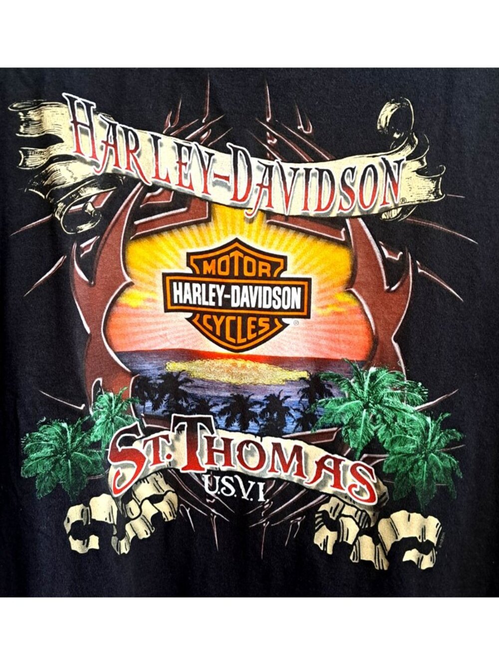 Harley-Davidson XL Short Sleeve Black T-Shirt St. Thomas US Virgin Islands